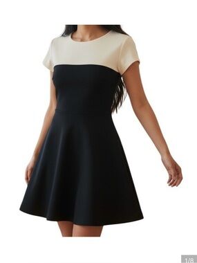 KATE SPADE SATURDAY Heavier Black & White Fit &‎ Flare Dress EUC Size XS